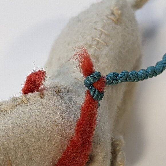 Vintage Cloth Wire Doll Redhead Pigtails Woman Girl with Dog on Leash 11" Cute - Picture 4 of 12